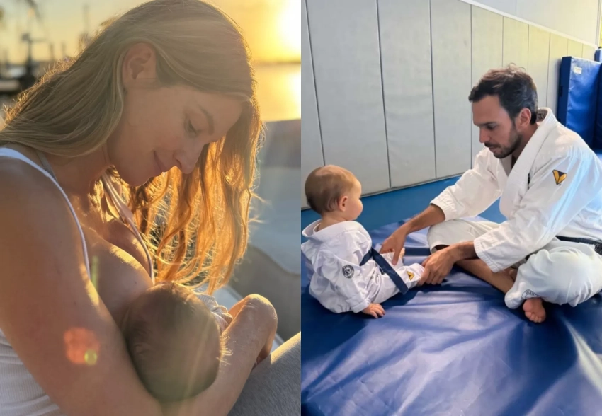 Жизель Бундхен показала редкие фото с мужем, годовалым сыном и детьми от Тома Брэди