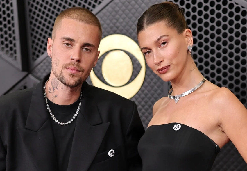 Леди Гага, Джастин и Хейли Бибер, Майли Сайрус, Шер и Хайди Клум в "голом" платье посетили премию "Грэмми"