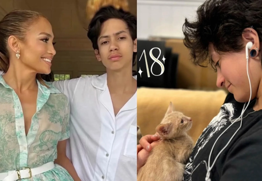 Дженнифер Лопес показала архивные кадры с близнецами Эммой и Максом в честь их 18-летия